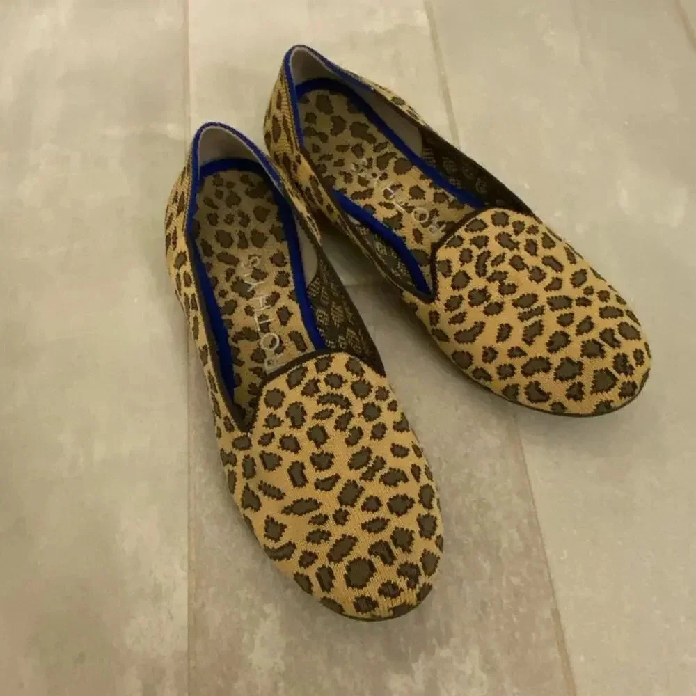 Rothy's Leopard Slip On Loafer Spotted Leopard Size 6